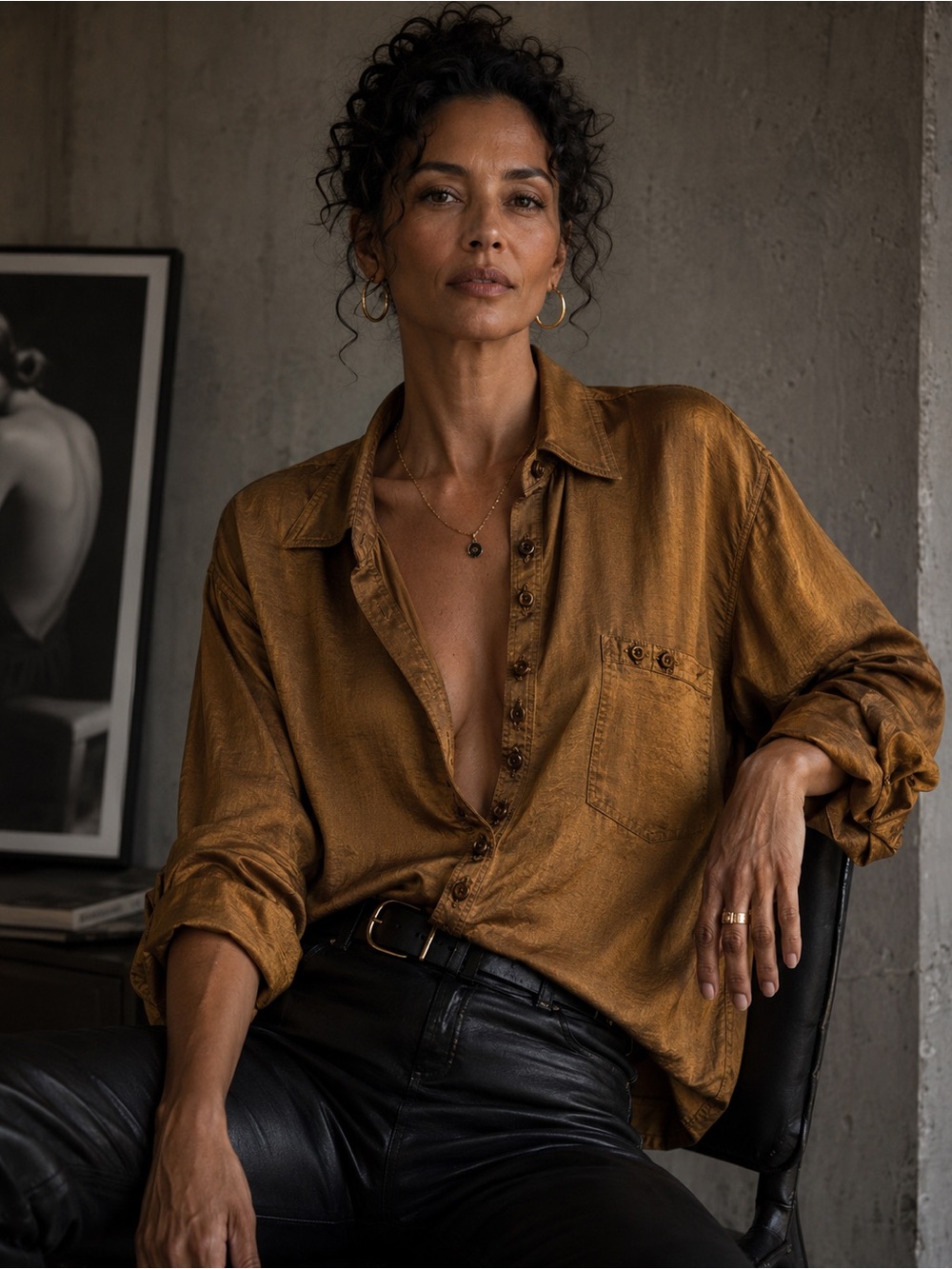 Vintage Het Comptoir Bronze Blouse | Size 38 | European Boutique
